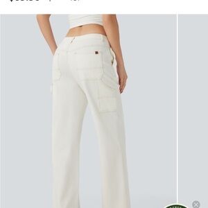 NWT HALARA  Mid Rise White straight Leg Jeans
